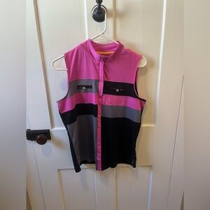 Jamie Sadock Golf Tank Top Size Medium Abstract Pink Gray and Black